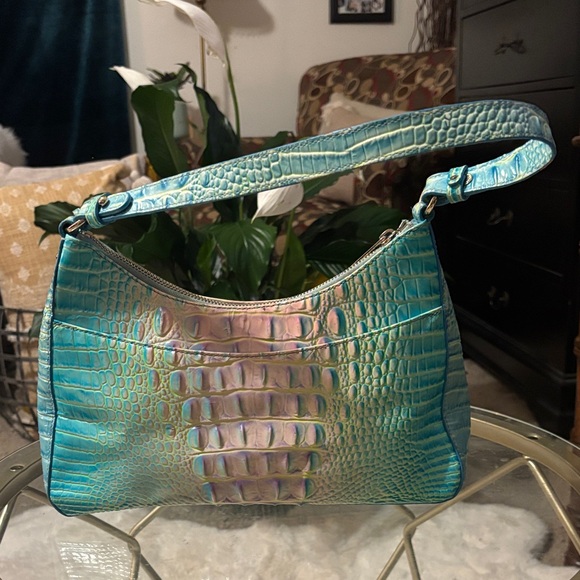 Brahmin Iridescent Blue and Green Shoulder Bag - Picture 2 of 9
